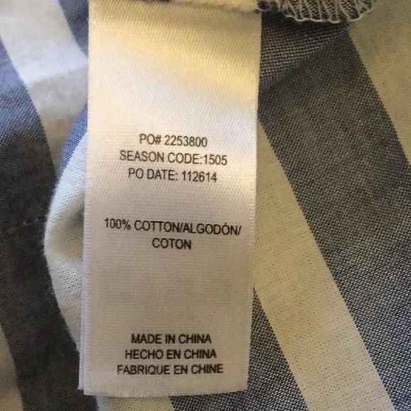 NWOT Splendid stripe cotton chambray button down shirt w convertible sleeves - Picture 8 of 11